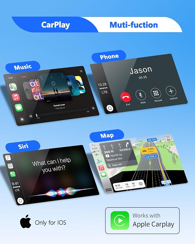 Wireless CarPlay Adapter for iPhone, Converts Wired to Wireless CarPlay, Upgraded Car Play Adapter for Apple Plug and Play for Factory Wired CarPlay Cars from 2015
