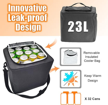 Large Trunk Organizer with Portable Leakproof Cooler Bag,Foldable Cover,Adjustable Securing Straps,Collapsible Trunk Organizer for Suv Car Truck Sedan (4-in-1 with Cooler)