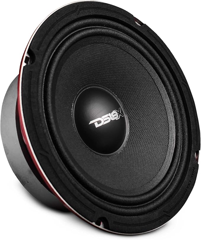 DS18 PRO-X6M Loudspeaker - 6.5", Midrange, Red Aluminum Bullet, 450W Max, 225W RMS, 8 Ohms - Premium Quality Audio Door Speakers for Car or Truck Stereo Sound System (1 Speaker), Classic
