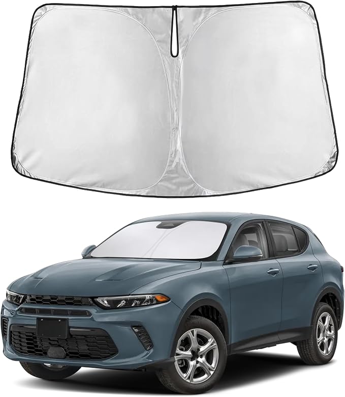 EcoNour Windshield Sunshade Compatible for Dodge Hornet 2023 2024 2025, Sun Visor for Front Windshield & Window Sun Shade Cover, UV Heat Blocker & Protector, Car Accessories