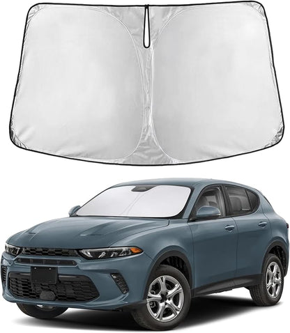 EcoNour Windshield Sunshade Compatible for Dodge Hornet 2023 2024 2025, Sun Visor for Front Windshield & Window Sun Shade Cover, UV Heat Blocker & Protector, Car Accessories