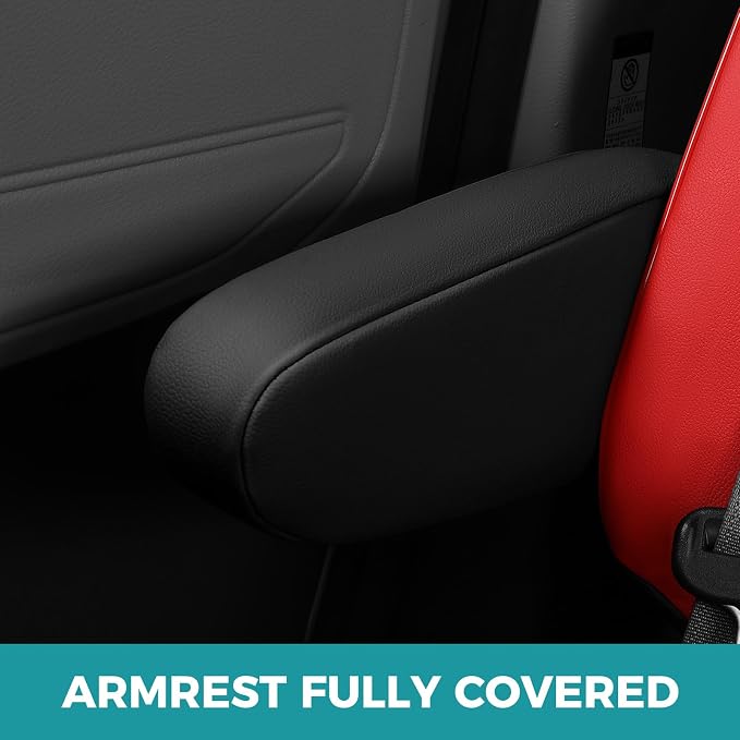 Customized for Toyota Sienna Seat Covers 2011-2020 Sienna 8 Seats 3 Row, Leather Car Seat Covers Waterproof Seat Covers Full Set for Cars, Car Seat Protectors, Airbag Compatible(BlackRed)