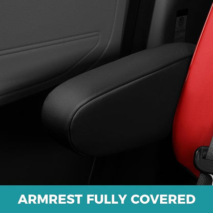 Customized for Toyota Sienna Seat Covers 2011-2020 Sienna 8 Seats 3 Row, Leather Car Seat Covers Waterproof Seat Covers Full Set for Cars, Car Seat Protectors, Airbag Compatible(BlackRed)