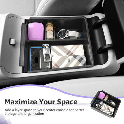LUWU 2025 2026 Hynudai Tucson Center Console Organizer 2022-2026 Tucson NX4 Armrest Storage 2026 Tucson Console Organizer Tray Tucson SE/SEL/XRT Armrest Organizer 2025 2026 Tucson Accessories (Blue)