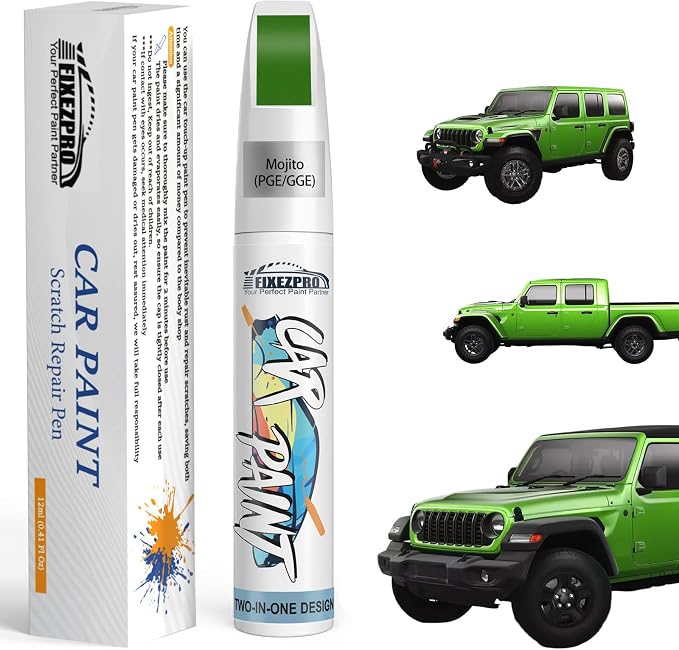 Mojito(PGE/GGE) Touch Up Paint for Jeep, Exact Color Match Car Paint Scratch Repair Remover Pen Kit Fix Vehicle Chips and Automotive Nicks Scuff