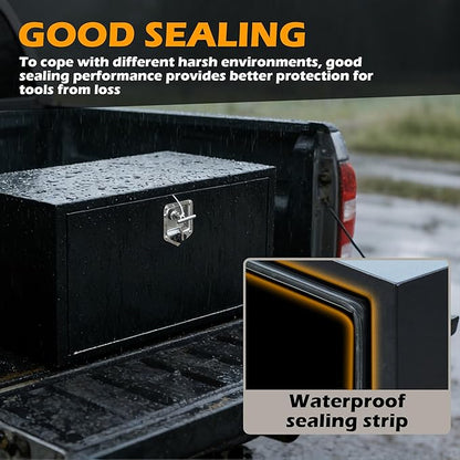 36" Underbody Truck Tool Box, Heavy Duty Steel Underbody Toolbox with T-Handle Lock & Weatherproof Seal, Lockable Truck Trailer Tool Box for Pickup, Flatbed, RV, Van, Utility Tractor - 36 x 18 x 18