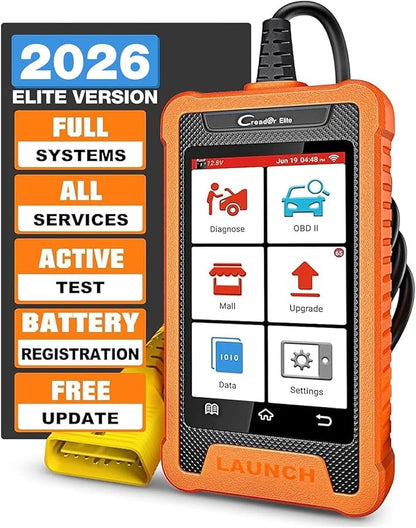 LAUNCH Creader Elite Bi-Directional OBD2 Scanner for Toyota Lexus, 2026 Full System Diagnostic Scan Tool, All Reset Service Code Reader, Battery Registration,AUTO VIN,Lifetime Free Update