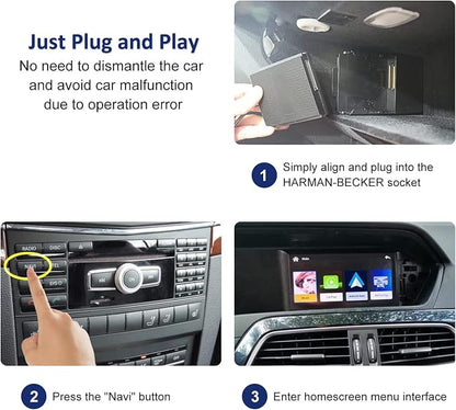 Road Top Wireless CarPlay Android Auto Adapter for Mercedes-Benz NTG4.5 | For C/E/GLK/ML/CLA/GLA 2012-2015, NTG4.5 System, Plug & Play Retrofit Module, Bluetooth, Siri, Mirror Link