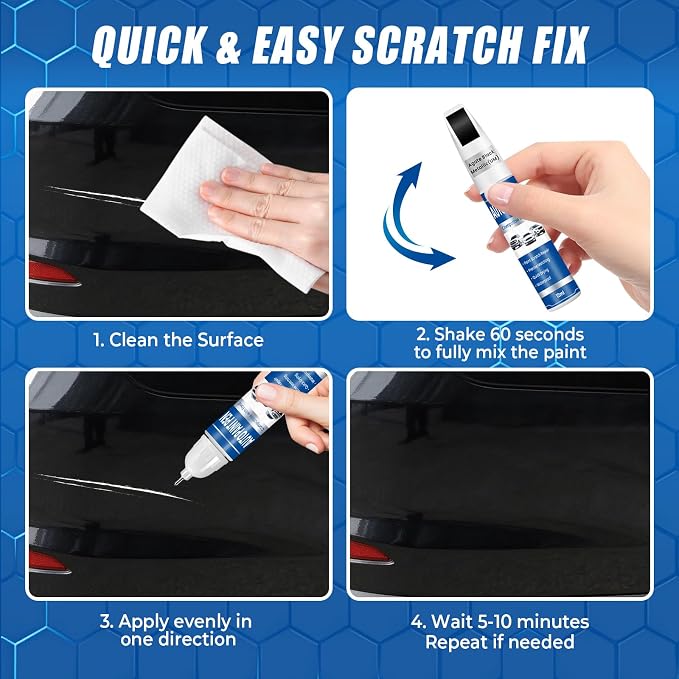 Agate Black Metallic (UM) Touch Up Paint for Cars, Compatible with Ford F-150/Explorer/Escape, 2-in-1 Car Scratch Repair Pen, Color Accurate, Quick Dry, Long-Lasting