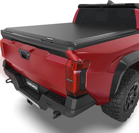 OEDRO Soft Roll Up Truck Bed Tonneau Cover Compatible with Toyota Tacoma 2024 2025 2026 (Excl. Trail) 5 Ft Bed with Track Rail System