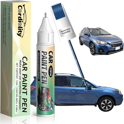 J8U Quartz Blue Pearl Touch Up Paint for Subaru, Color Accurate Car Paint Scratch Repair Pen, Quick & Easy Fix Automotive Chips and Nicks