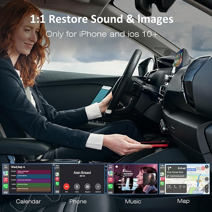Wireless CarPlay Adapter 2024 Upgraded, Converts Factory Wired CarPlay to Wireless, Plug and Play Car Play Wireless Adapter, Fit for Cars with Built-in CarPlay from 2015 & for Apple iPhone iOS 10+