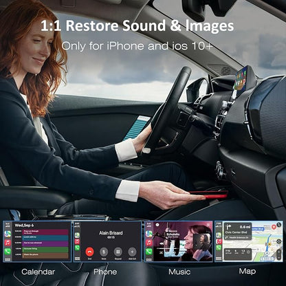 Wireless CarPlay Adapter 2024 Upgraded, Converts Factory Wired CarPlay to Wireless, Plug and Play Car Play Wireless Adapter, Fit for Cars with Built-in CarPlay from 2015 & for Apple iPhone iOS 10+