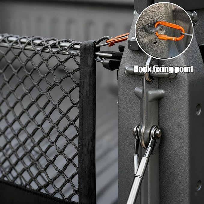 Envelope Style Cargo Net Compatible with 2013-2025 2026 Chevy Silverado & GMC Sierra 1500/2500HD/3500HD Accessories Highly Elastic Truck Bed Cargo Net with Storage Bag- Upgraded 5mm Bungee