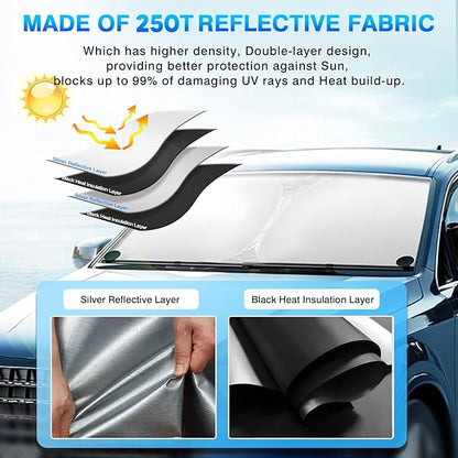 KUST Windshield Sun Shade for Honda Civic 2016-2021 Accessories Sunshade Foldable Window Sun Visor Protector Blocks UV Rays Keep Your Car Cooler