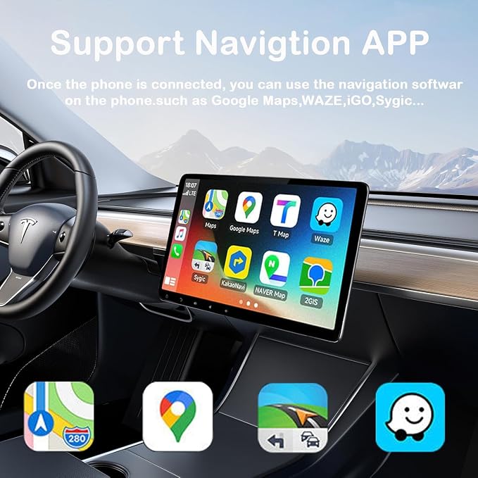 Wireless Carplay Adapter & Android Auto 2025 Upgrade Wired CarPlay to Wireless,2-in-1 Mini USB Design with Fast Stable Connection Car Play for Apple iOS 10+, Android 11+ Version