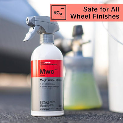KOCHCHEMIE Magic Wheel Cleaner - Powerful Rim and Rim Well Cleaner; Acid Free, Dissolves Iron Particles Using Visible Red Discoloration, Excellent Adhesion and Viscosity (5 Liters)