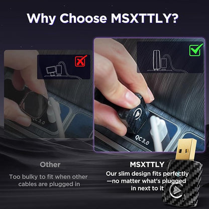 MSXTTLY 2in1 Wireless Carplay Adapter Android Auto Wireless Adapter, Mini USB Small Dongle Fast Auto Connect, Car Play Adapter for Apple iPhone iOS & Android 11+, OEM Wired Car Model 2017+(Black)