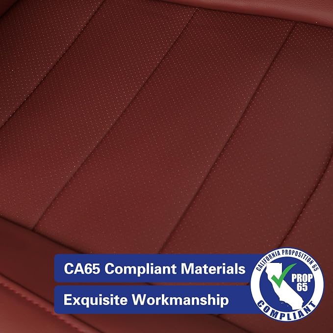 EKR Rav4 Seat Covers Custom Fit for Toyota Rav4 (Hybrid) LE/XLE Premium 2026, Leather Car Seat Cover Full Set for SUV,Faux Leather(Burgundy)