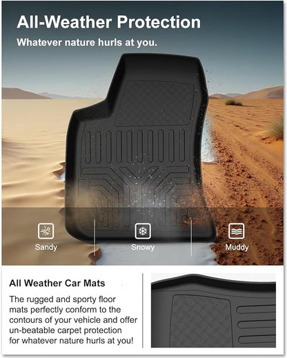 KIWI MASTER Floor Mats for 2011-2023 Dodge Charger RWD/Chrysler 300 RWD, Custom Fit All Weather Car Mats, Heavy Duty TPE Floor Liners, Front & Rear 2 Row, Black