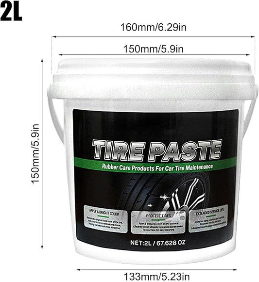 Tire Wax Cream, Wheel Shine Coating, Black Tire Restorer, for Cars Trucks Motorcycles Rvs Suvs Protection Shine Maintenance Detailing Rubber Conditioning Gloss Finish Cleaning Use 16x16x15cm