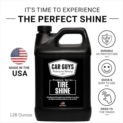 CAR GUYS Tire Shine Spray 1 Gallon Refill - The Perfect Deep Black Shine - Long Lasting Car Tire Dressing - No Sling & Dry to Touch - Sprayer Not Included