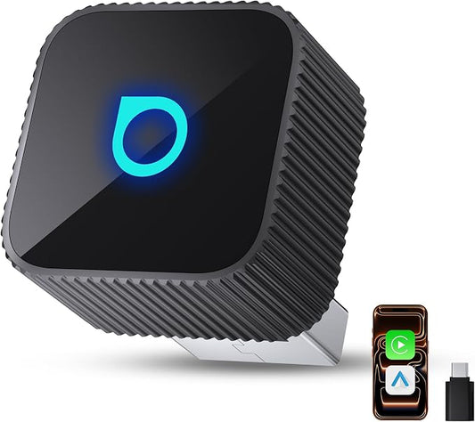 OTTOCAST Mini Slim Wireless CarPlay Adapter & Android Auto Adapter, Mini Cube 2-in-1 Adapter for Cars with Factory Wired CarPlay/Android Auto, 5GHz WiFi, Bluetooth 5.0, 5s Auto Reconnect