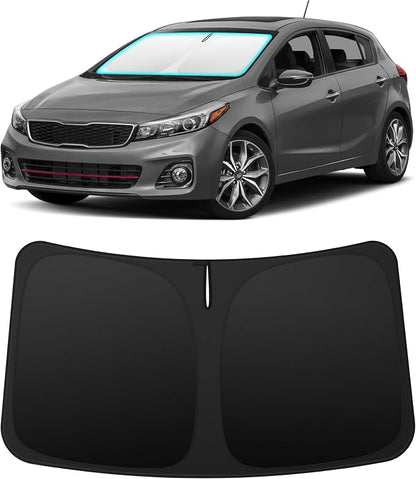 INSAUTO Custom Fit Windshield Sun Shade Accessories for Kia Forte 2014-2018, Foldable Front Window Sunshade, UV & Heat Reflector, Keeps Interior Cool, Includes Storage Bag