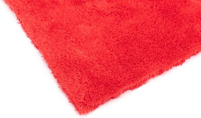 The Rag Company - Eagle Edgeless 500 (4-Pack) Professional Korean 70/30 Blend Super Plush Microfiber Detailing Towels, 500GSM, 16in x 16in, Red