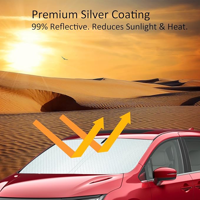Car Windshield Sun Shade 5 Layers Thick for Mazda CX-30 SUV 2019-2024 2025 - Front Window Sunshade Sun Visor Accessories - Protector for CX30 Vehicle Reflect UV Sun and Heat