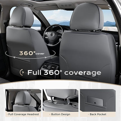 Coverado Seat Covers, Car Seat Covers Front Seats, Car Seat Cover, Car Seat Protector Waterproof, Car Seat Cushion Nappa Leather, Seat Covers Carseat Cover Universal Fit for Most Cars