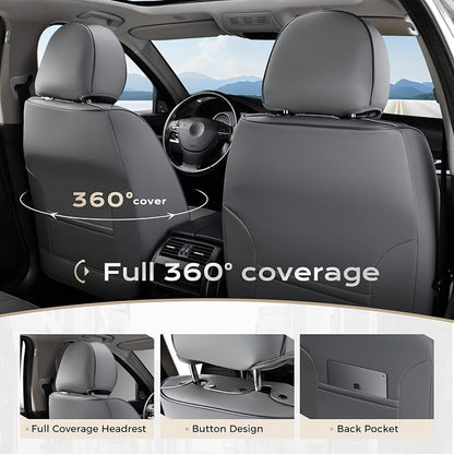 Coverado Seat Covers, Car Seat Covers Front Seats, Car Seat Cover, Car Seat Protector Waterproof, Car Seat Cushion Nappa Leather, Seat Covers Carseat Cover Universal Fit for Most Cars