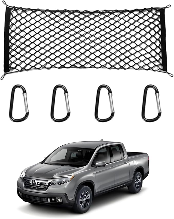 for Honda Ridgeline Envelope Style Truck Bed Cargo Net - Fits 2013-2024 2025 2026 Ridgeline Accessories Cargo Net for Pickup Truck Bed - Heavy Duty Carabiners