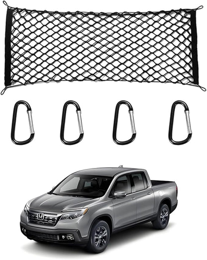 for Honda Ridgeline Envelope Style Truck Bed Cargo Net - Fits 2013-2024 2025 2026 Ridgeline Accessories Cargo Net for Pickup Truck Bed - Heavy Duty Carabiners