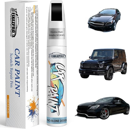 197/9197 Obsidian Black Metallic Car Touch Up Paint for Mercedes-Benz, Color Match Auto Paint Repair Pen,Professional Car Scratch Repair Remover Pen Quick & Easy to Use