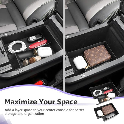 LUWU Outback 2020-2025/Legacy 2020-2025 Accessories Compatible with Subaru Outback/Legacy Center Console Organizer Armrest Console Storage Box Insert Tray ABS Material Black Coin Container 2-Pack