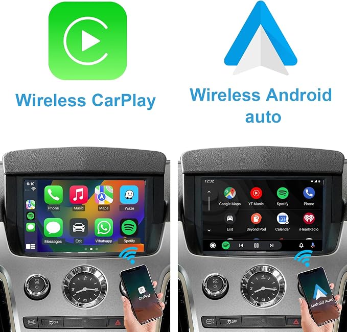 Wireless CarPlay & Android Auto Interface Compatible with Cadillac CTS 2009-2013 Retrofit Kit, Support Original Camera, Steering Wheel, AUX Audio and Micphone, Keep All OEM Radio Functions