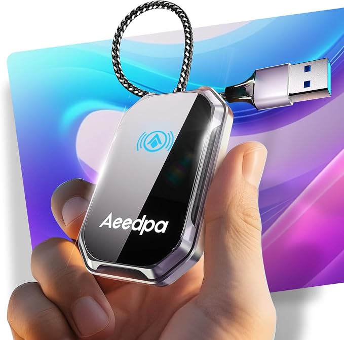 Android auto Wireless Adapter - 5GHz WiFi Plug & Play Dongle for Factory Wired Cars, Instant Connection for Android 10+, Auto-Links in 10s, Wide Compatible with Cars/Trucks 2015+