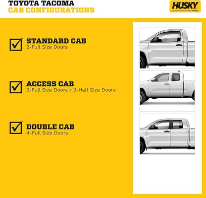 Husky Liners Weatherbeater, Grey - Custom Fit for 2005-2015 Toyota Tacoma Double/Access/Standard Cab Front Liners, 33x23x4 inches, Thermoplastic Olefin (TPO), Made in USA