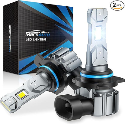 Marsauto M1S 9012 Fog Bulbs, 80000LM 6000K Cool White, 1:1 Halogen Size, Plug and Play Fog Light, 80,000+ Hours Lifespan, Non-Glare, Error-Free for Car Truck ATV, 2-Pack
