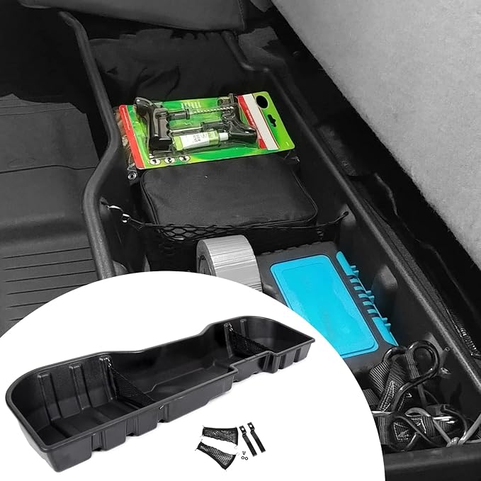 ECOTRIC 8pcs Underseat Storage Box Compatible with 2007-2018 Silverado 2007-2019 GMC Sierra 1500 2500HD 3500HD Under Seat Storage Container Crew Cab Replacement for #23183674