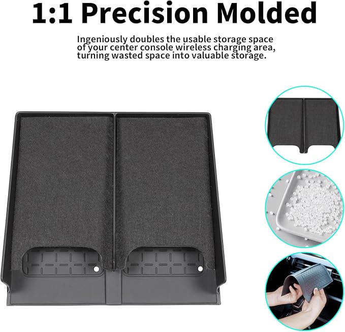 for Toyota RAV4 2026 Wireless Charging Protective Mat & Center Console Storage Protective Mat, Interior Accessories Silicone Anti-Slip Console Cover Pad for RAV4 2026 Accessories -2PC