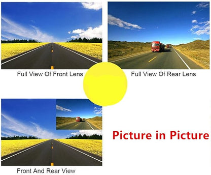 Car DVR Rear View Mirror Video Recroder 4.3" inch Back Up Car Camera Dual Lens Cam Night Vision Front and Rear Backup Reverse Security for Car