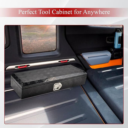 34.5''Inch Aluminum Truck Tool Box Truck Bed Toolbox Trailer Chest Box Trailer Storage Organizer Waterproof Square Storage Organizer w/Lock&Keys Black(‎34.5" Lx13'' Wx6.5'' H)