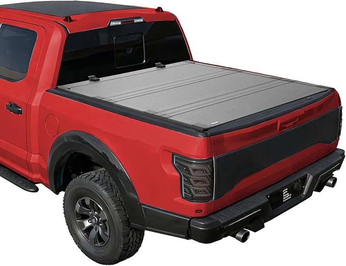 VEVOR Hard Tri-Fold Truck Bed Tonneau Cover, Compatible with 2022-2025 Ford Maverick 4.6 ft (54.4 in) Bed, Heavy-Duty Waterproof Low-Profile Hard Folding Truck Cover with Aluminum Alloy Support Bar
