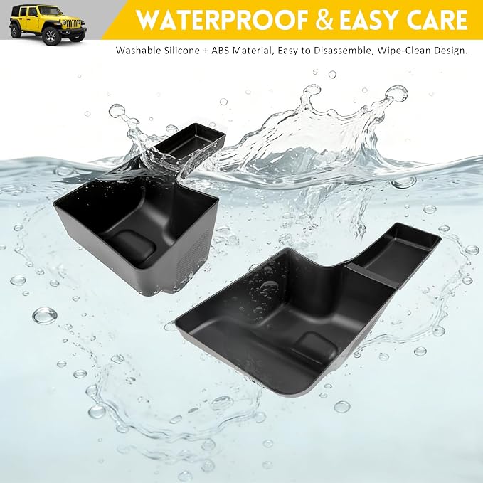 Rear Trunk Organizer for 2018-2023 Jeep Wrangler JL JLU 4XE 4 Door Accessories, Wheel Well Storage Bin Trunk Side Storage Box Cargo Tray for 18-23 Wrangler JL 4dr(Not for Gladiator/JK)