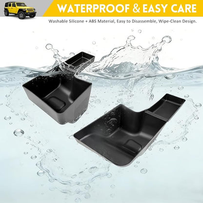 Rear Trunk Organizer for 2018-2023 Jeep Wrangler JL JLU 4XE 4 Door Accessories, Wheel Well Storage Bin Trunk Side Storage Box Cargo Tray for 18-23 Wrangler JL 4dr(Not for Gladiator/JK)