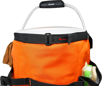 MELOTOUGH Bucket Washing Tool Organizer for a 5 Gallon Bucket Tool Organizer for Garden Tools Fit 3.5 to 5 Gallon Bucket (Orange)