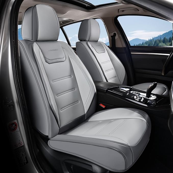 Coverado Car Seat Covers, Front Covers for Cars, Car Seat Cover Front Seats, Automotive Seat Cover, Waterproof, Leather Car Seat Cushion, Universal Interior Covers Seat Protectors for Most Cars