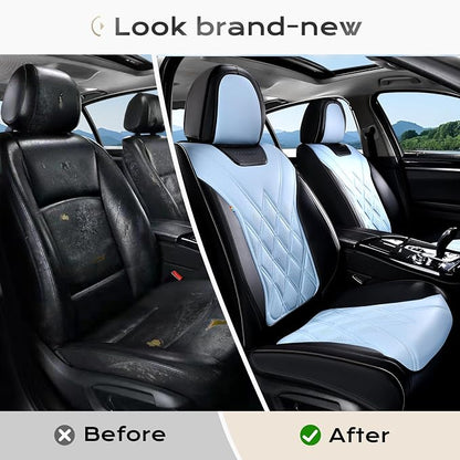 Coverado Car Seat Covers, Front Covers for Cars, Car Seat Cover Front Seats, Car Seat Protector Waterproof, Leather Car Seat Cushion, Universal Interior Covers Seat Protectors for Most Cars Purple